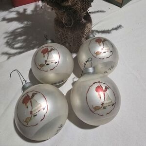 Vintage Holly Hobbie Glass Ornaments Set